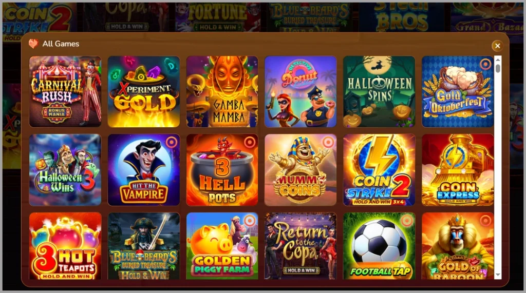 Discover the complete slot collection at Pirate Spins casino