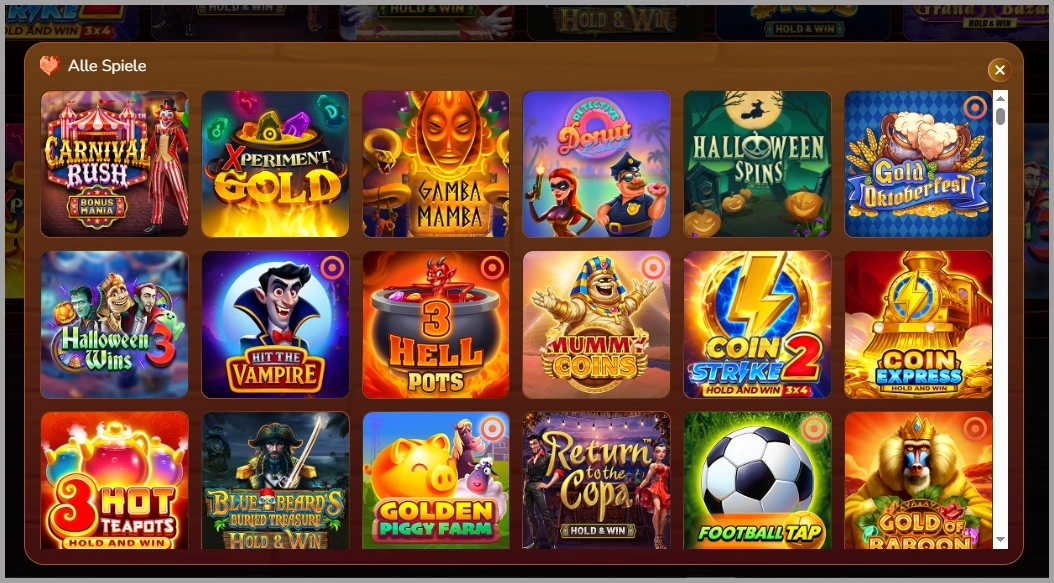 Gesamtes Slot-Angebot bei Pirate Spins casino