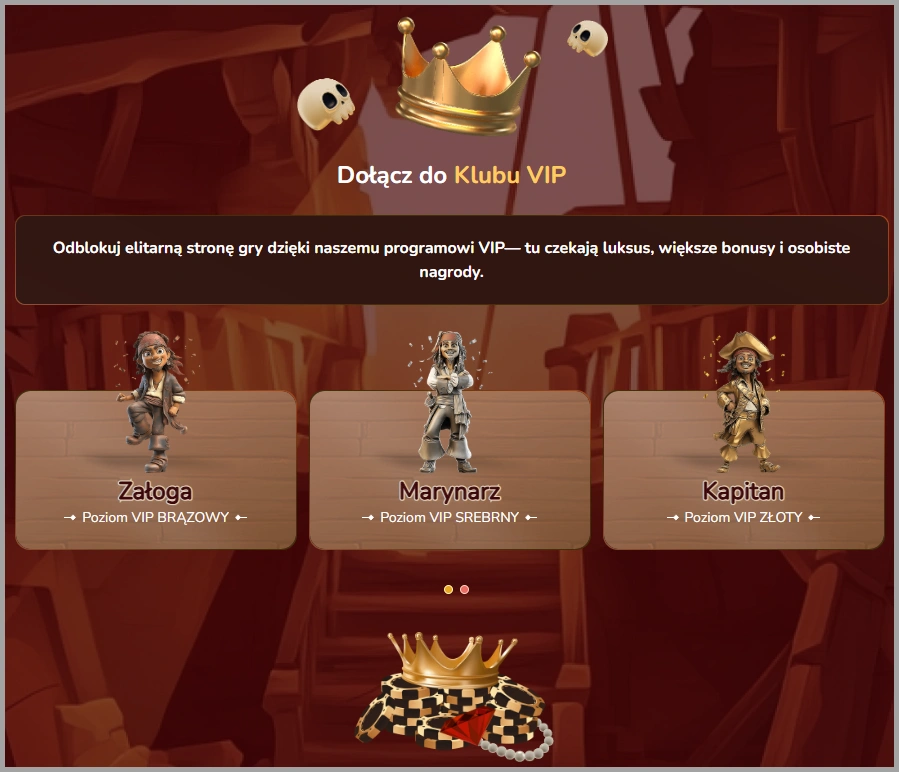 Korzystaj z ekskluzywnych korzyści VIP w klubie Pirate Spins Casino