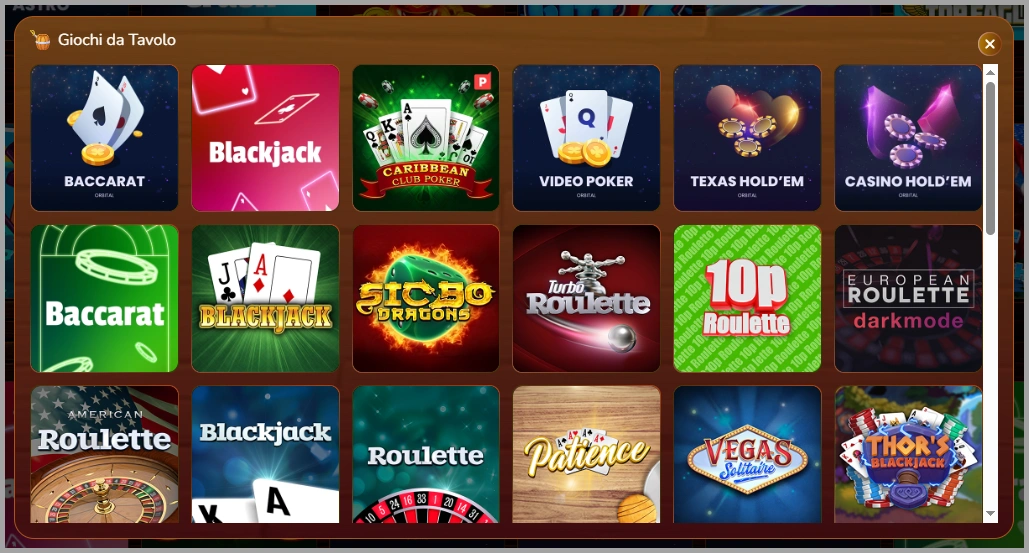 Classici giochi da tavolo live disponibili al casinò Pirate Spins