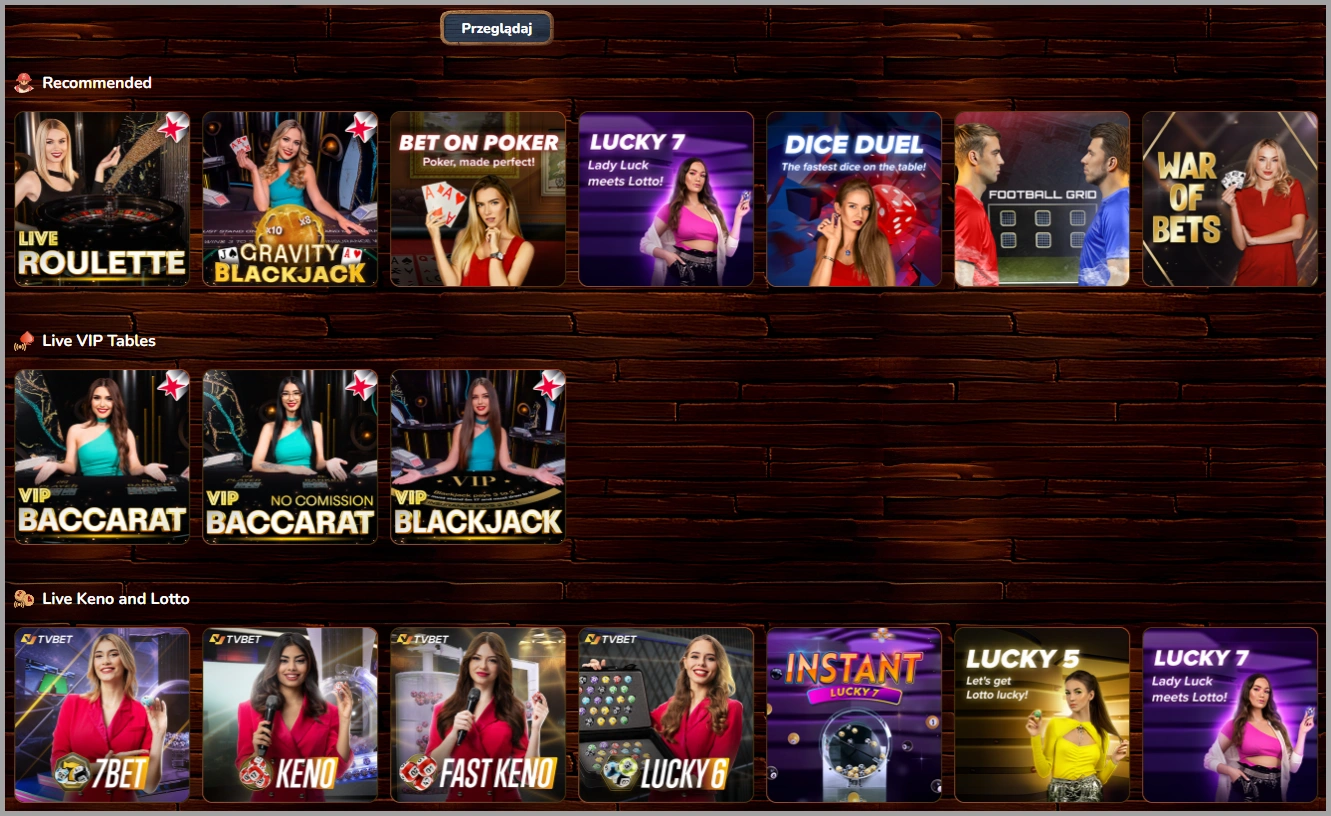 Przegląd wszystkich gier kasyna na żywo w Pirate Spins Casino