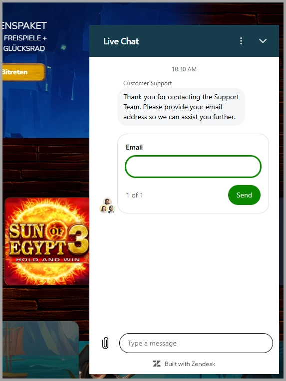 24/7 Live-Chat-Support bei Pirate Spins casino verfügbar