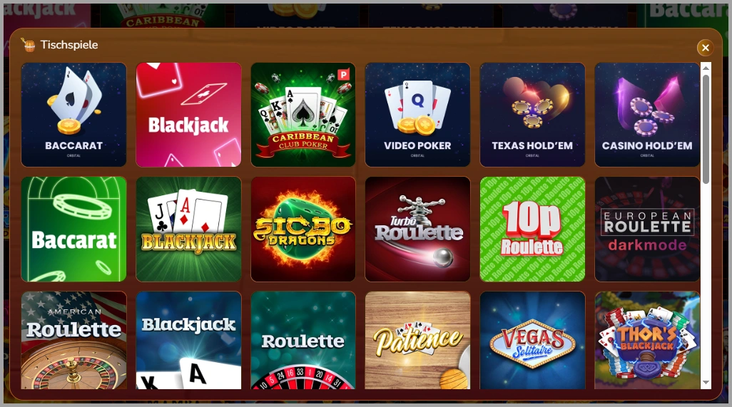 Klassische Tischspiele bei Pirate Spins casino