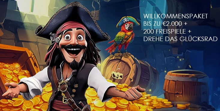 Willkommensbonus für Casinospieler bei Pirate Spins casino