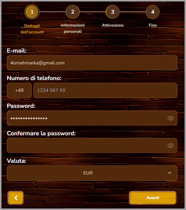 Registrazione rapida per nuovi giocatori al casinò Pirate Spins