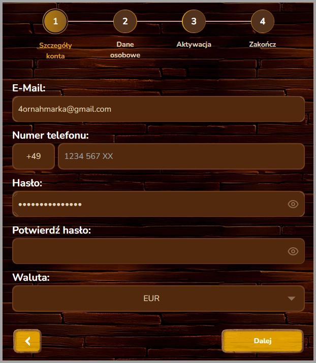 Szybka rejestracja dla nowych graczy w Pirate Spins Casino